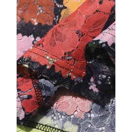 Mens Windowpane Pattern Lace Long Sleeve Cropped T-Shirt