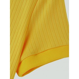 Mens Solid Rib-Knit Short Sleeve T-Shirt