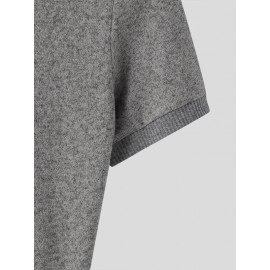 Mens Solid Half-Collar Short Sleeve Knit T-Shirt