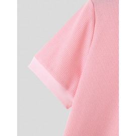 Mens Solid Waffle Knit Short Sleeve T-Shirt