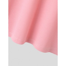 Mens Solid Waffle Knit Short Sleeve T-Shirt