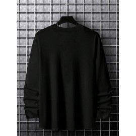 Mens Japanese Wave Ukiyoe Print Crew Neck Cotton Long Sleeve T-Shirts