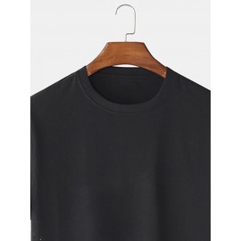 Mens Space Astronaut Print Crew Neck Short Sleeve T-Shirts Winter