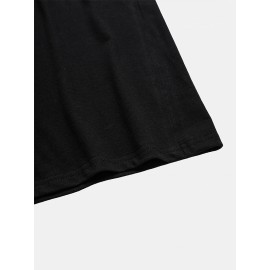 Mens Christmas Letter Print Crew Neck Short Sleeve T-Shirts