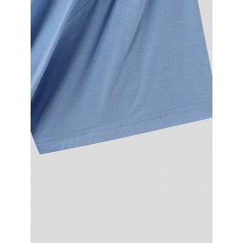 Mens Solid Crew Neck Casual Short Sleeve T-Shirt