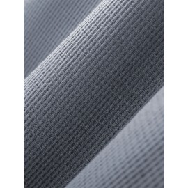 Mens Solid Notched Neck Waffle Knit Short Sleeve T-Shirt