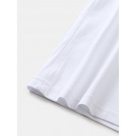 Mens Christmas Hat Cat Chest Print Casual Short Sleeve T-Shirts