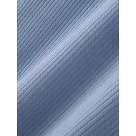 Mens Solid Texture Crew Neck Long Sleeve T-Shirt