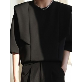 Mens Irregular Patchwork Casual Short Sleeve T-Shirt