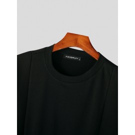 Mens Irregular Patchwork Casual Short Sleeve T-Shirt