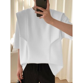 Mens Irregular Patchwork Casual Short Sleeve T-Shirt