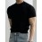 Mens Solid Crew Neck Knit Short Sleeve T-Shirt
