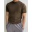 Mens Solid Crew Neck Knit Short Sleeve T-Shirt