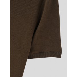 Mens Solid Crew Neck Knit Short Sleeve T-Shirt