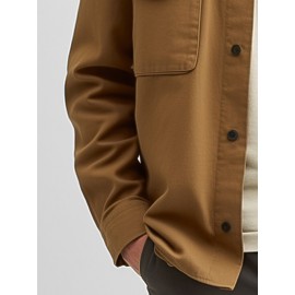 Mens Solid Flap Pocket Lapel Casual Long Sleeve Shirts Winter