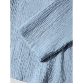 Mens Solid Button Up Long Sleeve Drawstring Hooded Shirts