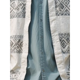 Mens Ethnic Geometric Print Patchwork Lapel Long Sleeve Shirts Winter