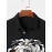 Mens Dragon Print Lapel Button Up Short Sleeve Shirts Winter