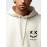 Mens Smile Face Embroidered Patchwork Kangaroo Pocket Drawstring Hoodies Winter