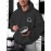 Mens Smile Face Chest Print Kangaroo Pocket Drawstring Hoodies Winter