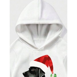 Mens Christmas Dog Graphic Casual Long Sleeve Hoodies Winter