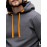 Mens Solid Kangaroo Pocket Contrast Drawstring Casual Hoodies Winter