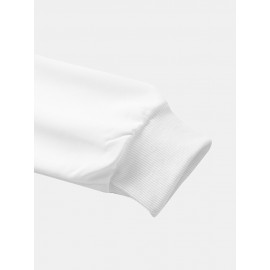 Mens Smile Slogan Print Crew Neck Casual Loose Pullover Sweatshirts Winter