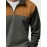 Mens Contrast Patchwork Stand Collar Half Zip Pullover Sweatshirts Winter
