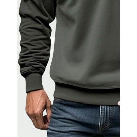 Mens Contrast Patchwork Stand Collar Half Zip Pullover Sweatshirts Winter