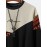 Mens Ethnic Geometric Print Patchwork Crew Neck Pullover Sweatshirts Winter