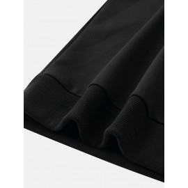 Mens Ethnic Geometric Print Patchwork Crew Neck Pullover Sweatshirts Winter