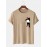 Mens Christmas Hat Cat Chest Print Casual Short Sleeve T-Shirts