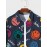 Mens Allover Colorful Smile Print Lapel Long Sleeve Shirts Winter