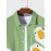 Mens Cartoon Duck Print Lapel Button Up Long Sleeve Shirts Winter