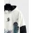 Mens Chinese Landscape Ink Painting Print Contrast Patchwork Hoodies Winter
